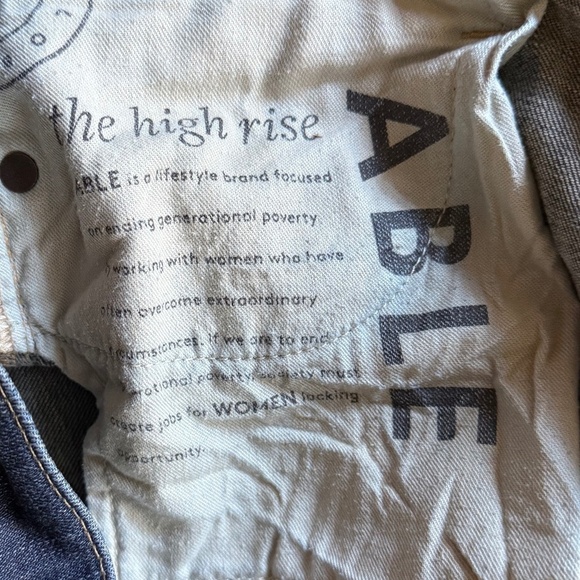 Able Clothing High Rise Denim Jeans, Women's Size 26 - Picture 7 of 9